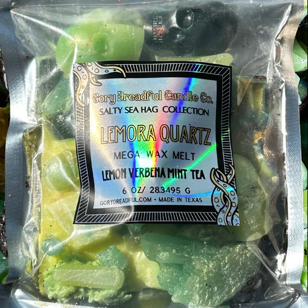 Lemora Quartz Mega Wax Melt 6 OZ - Lemon Verbena Mint Tea Scent